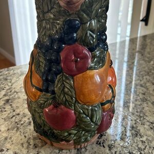 Block Country Harvest by Gear-Sculpted Fruit & Vegetables - 9 3/4" Tall Pitcher